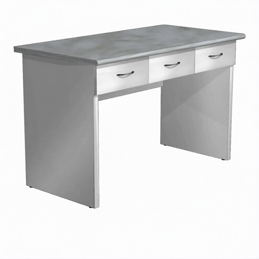 Стол рабочий металлический СЛМ-3.1 (столешница постформинг серый, каркас серый)