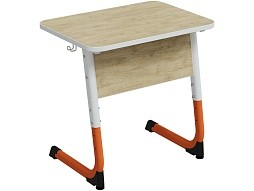 Стол 1-местный школьный 3-5 г/р "Альтер" регулируемый СУ.1.35.А-БО.Д (дуб "Бардолино", м/к белый/оранжевый)