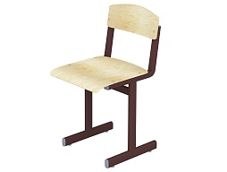 Стул школьный ученический 6 г/р нерегулируемый СТУо1.6-КЧ.Ф (фанера, м/к коричневый, плоскоовальная труба)