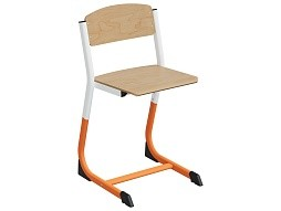 Стул школьный ученический 5-7 г/р "Логика" регулируемый (фанера, м/к белый/оранжевый)