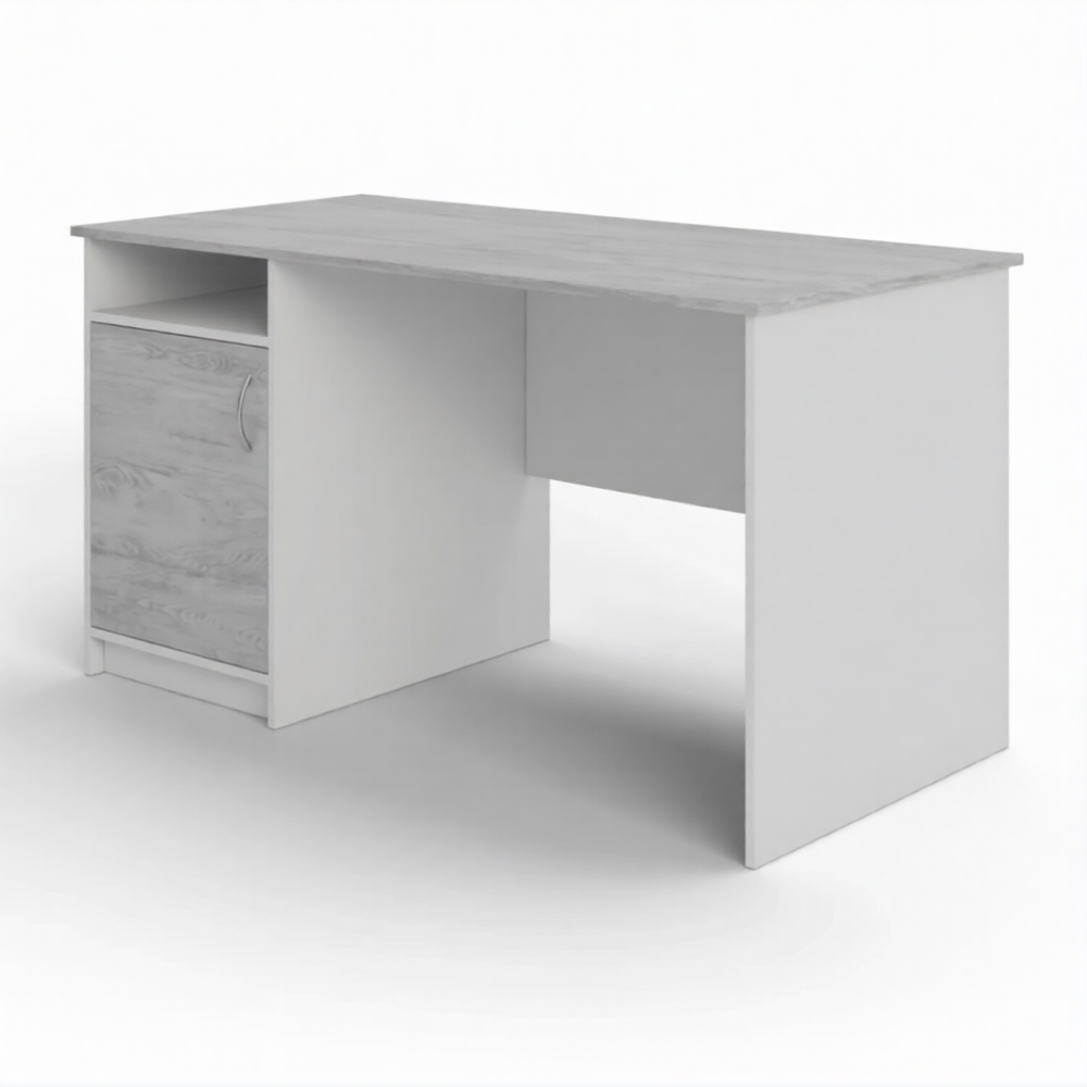 Стол рабочий СрТ-11 (1200х700х750) с тумбой (корпус ЛДСП белый, столешница ЛДСП дуб канадский)