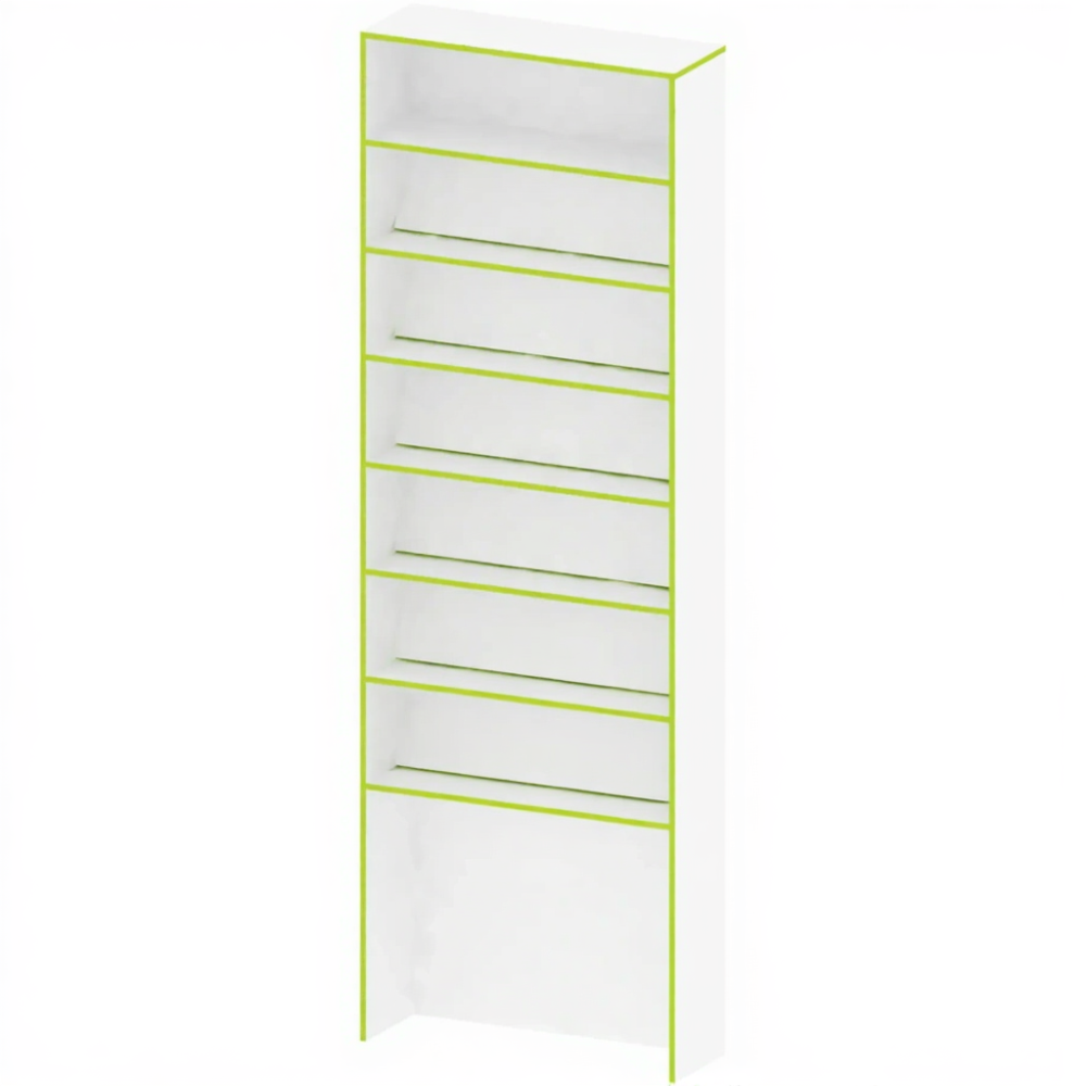 Стеллаж для книг с отделом для пуфа СТ-АД-146-8