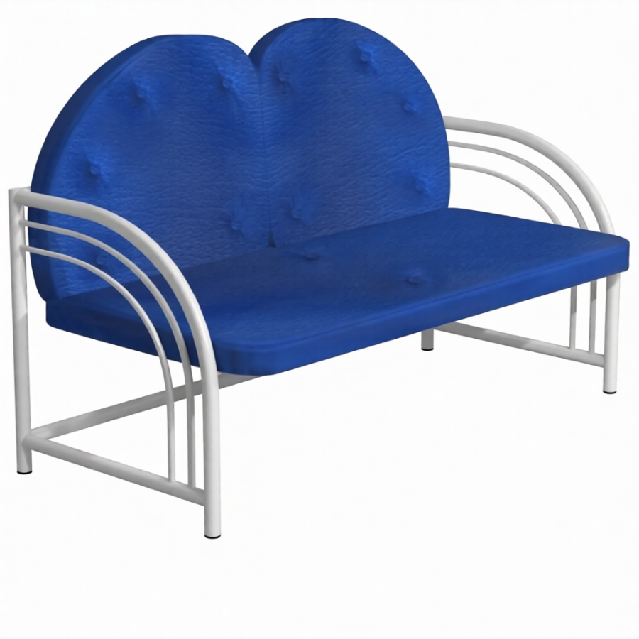 Диван двухместный Д-2 (кожзам Эконом белый, каркас белый)