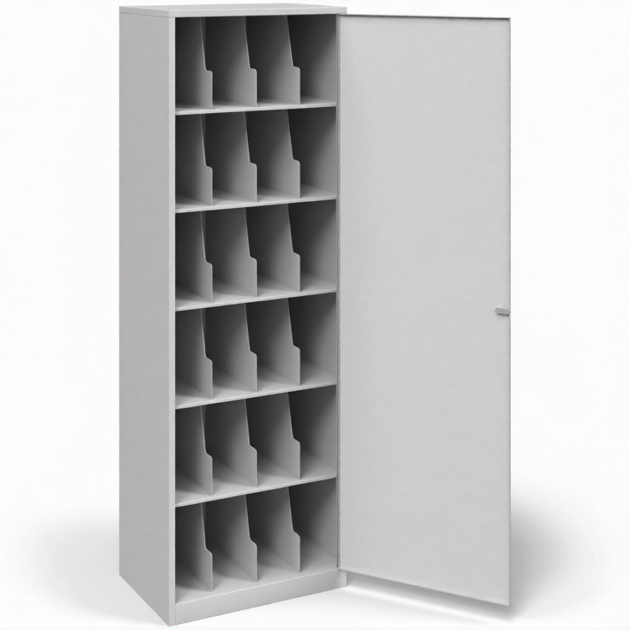 Шкаф для 24 противогазов ХПГ-24-600, с дверью (1800x600x400)