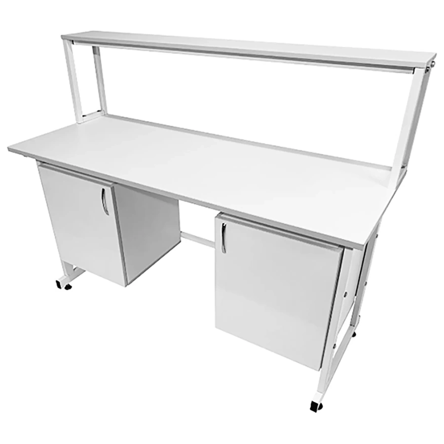 Стол лабораторный с надстройкой СЛн 16.014 (белый)