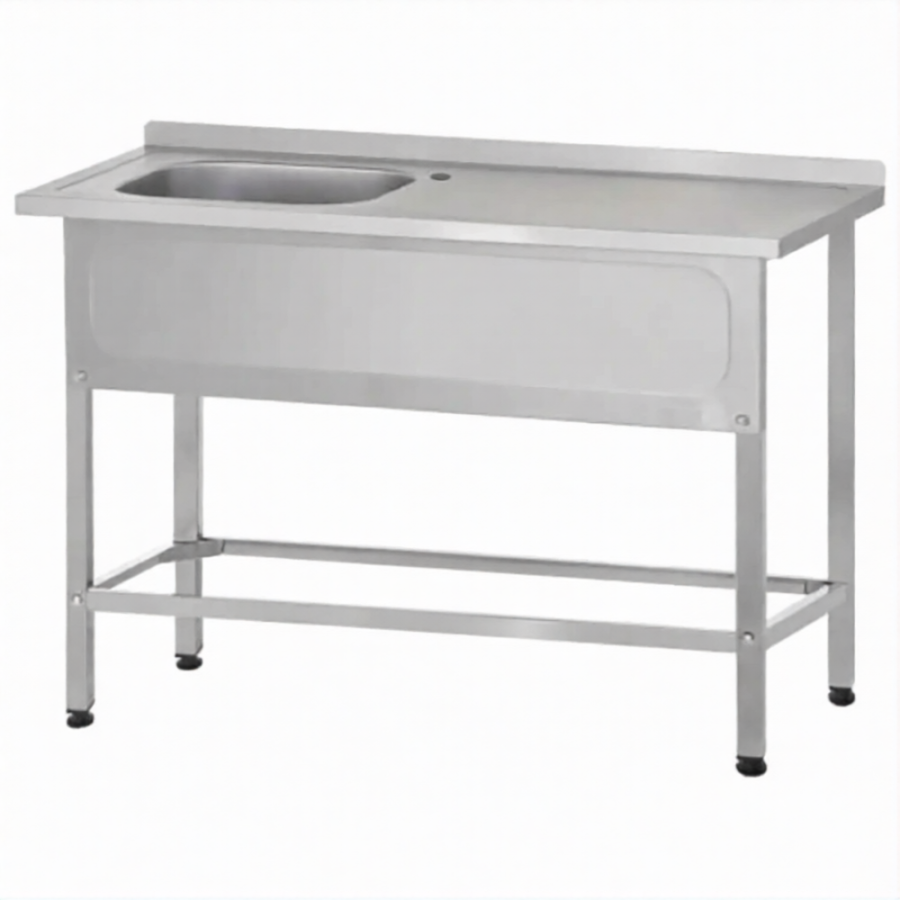 Ванна с рабочей поверхностью РПЦн  860х1000х600 правое м/о, борт, экран (ножка л.)