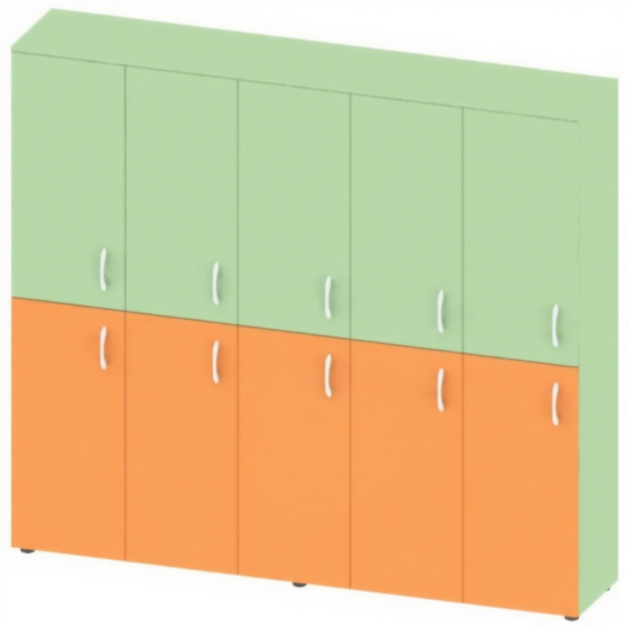 Шкаф детский для одежды двухъярусный на 5 секции МБ-ШК-15