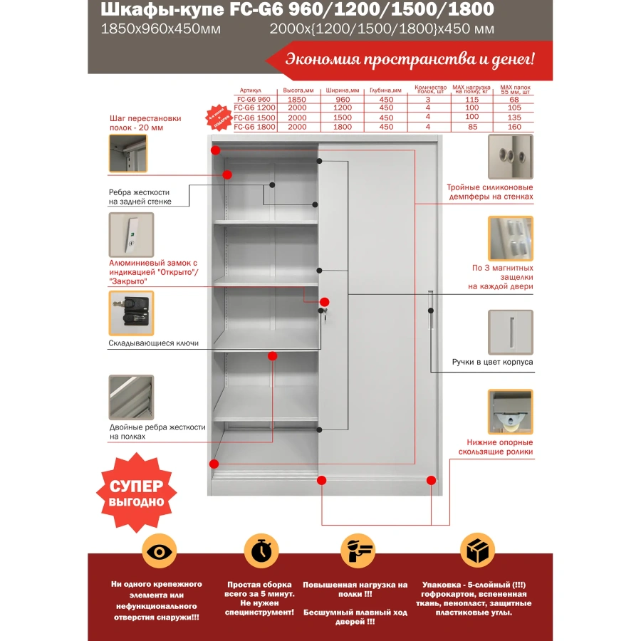 Шкаф-купе архивный FC-G6 960