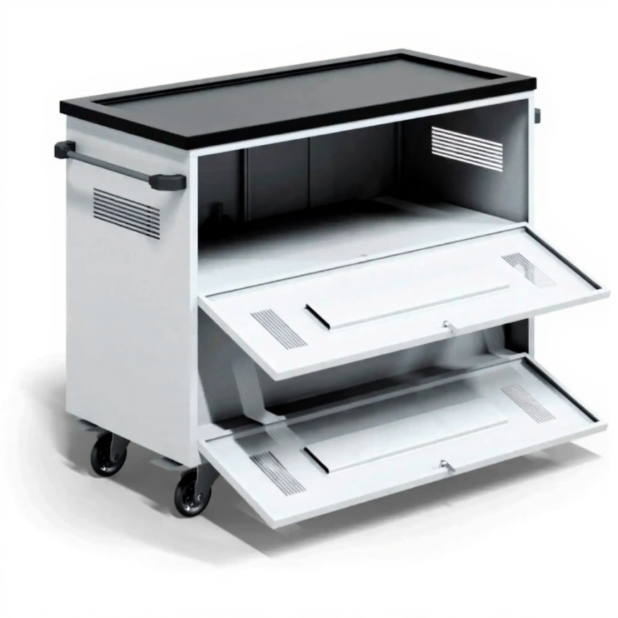 Тележка для хранения и зарядки 18 ноутбуков с электросхемой