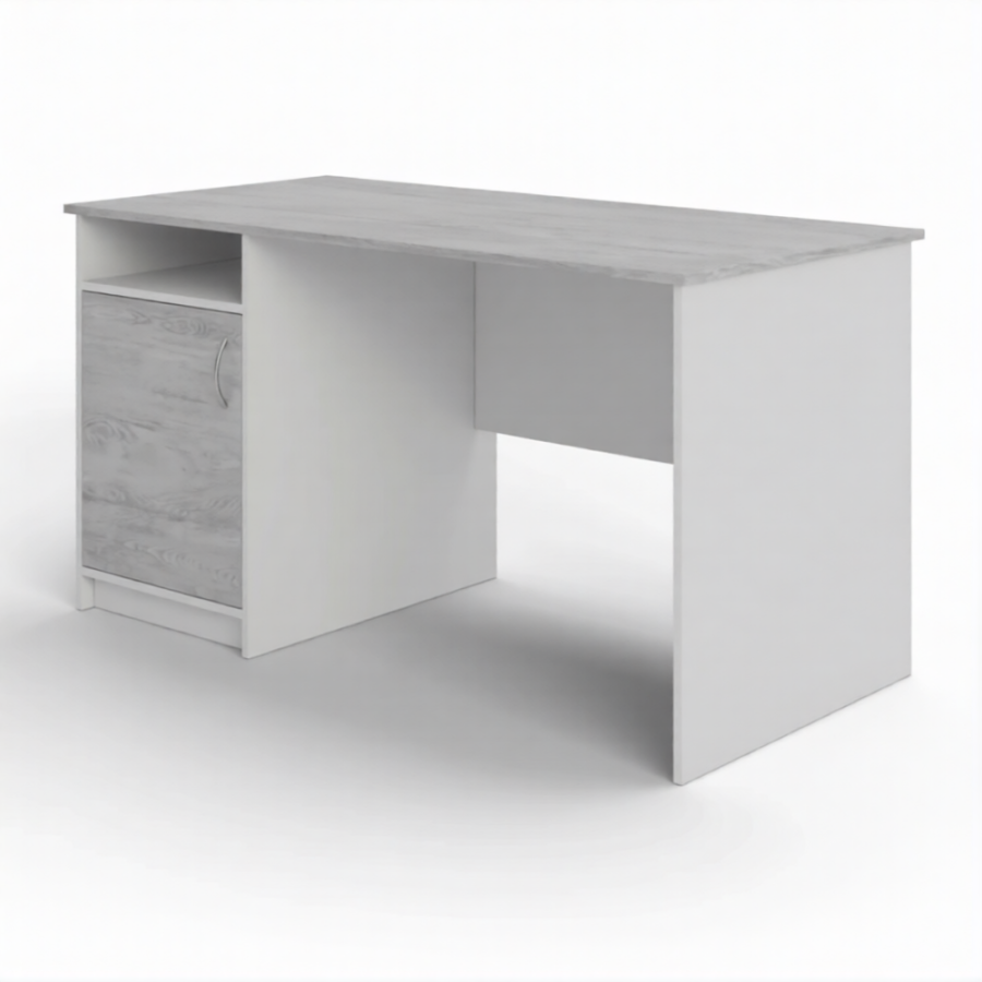 Стол рабочий СрТ-11 (1200х700х750) с тумбой (корпус ЛДСП белый, столешница ЛДСП дуб канадский)