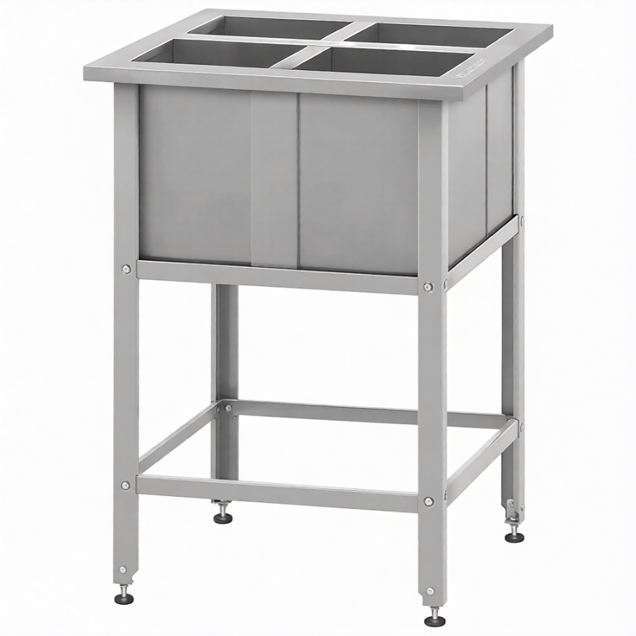 Ванна моечная для обработки яиц ВМСн 860х630х630  4 м/о (ножка угловая)