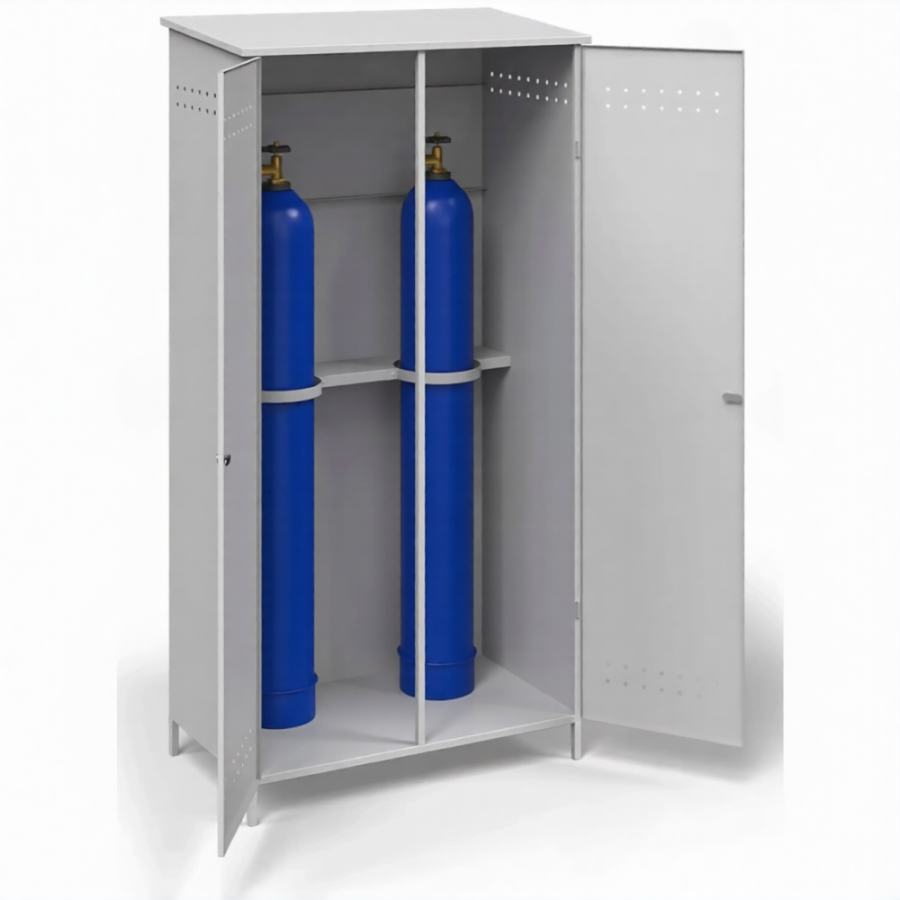 Шкаф металлический для 2-х газовых баллонов ШГБК-V1 усиленный с уголком